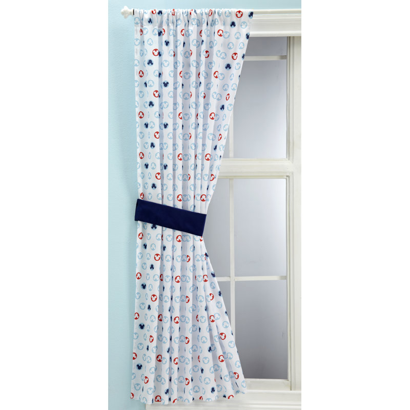 Disney Mickey Mouse Graphic Print Amp Text Semi Sheer Rod